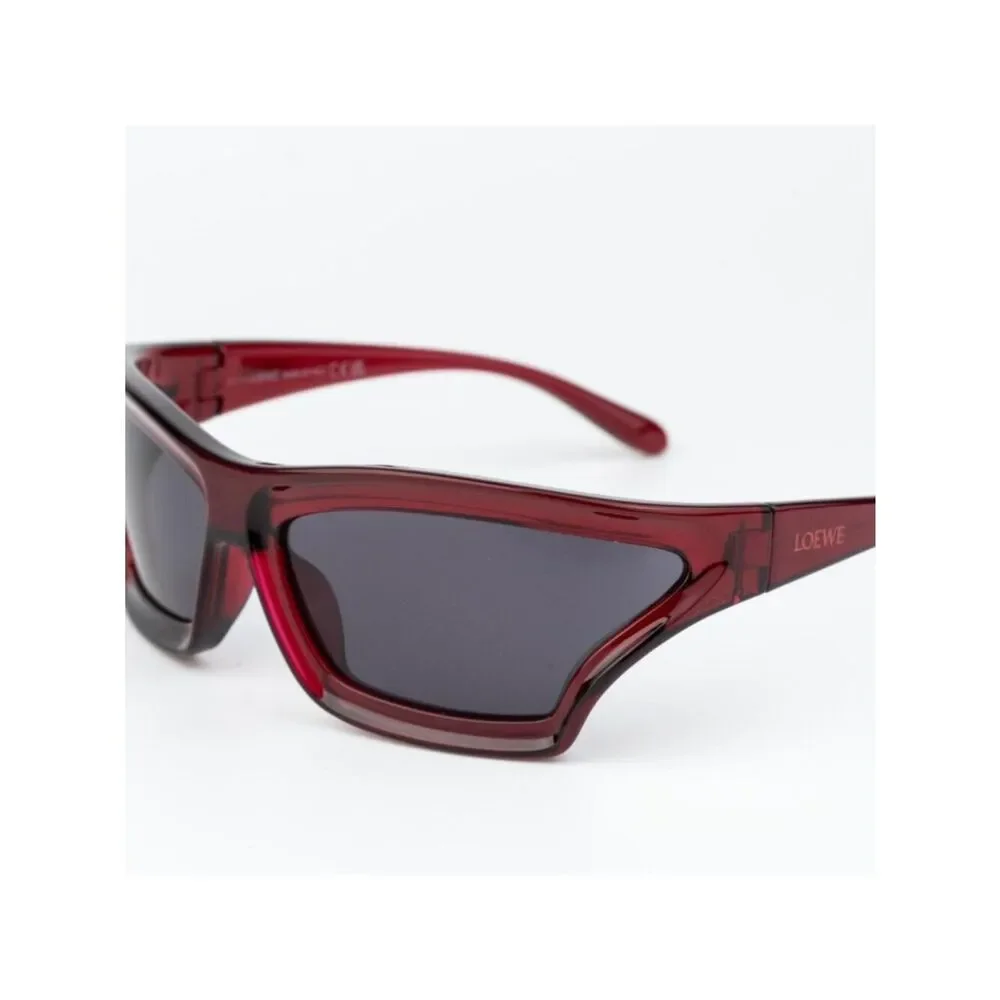 Loewe x PAULA'S IBIZA Men Sunglasses Red Smoke Wraparound LW40143U 66A